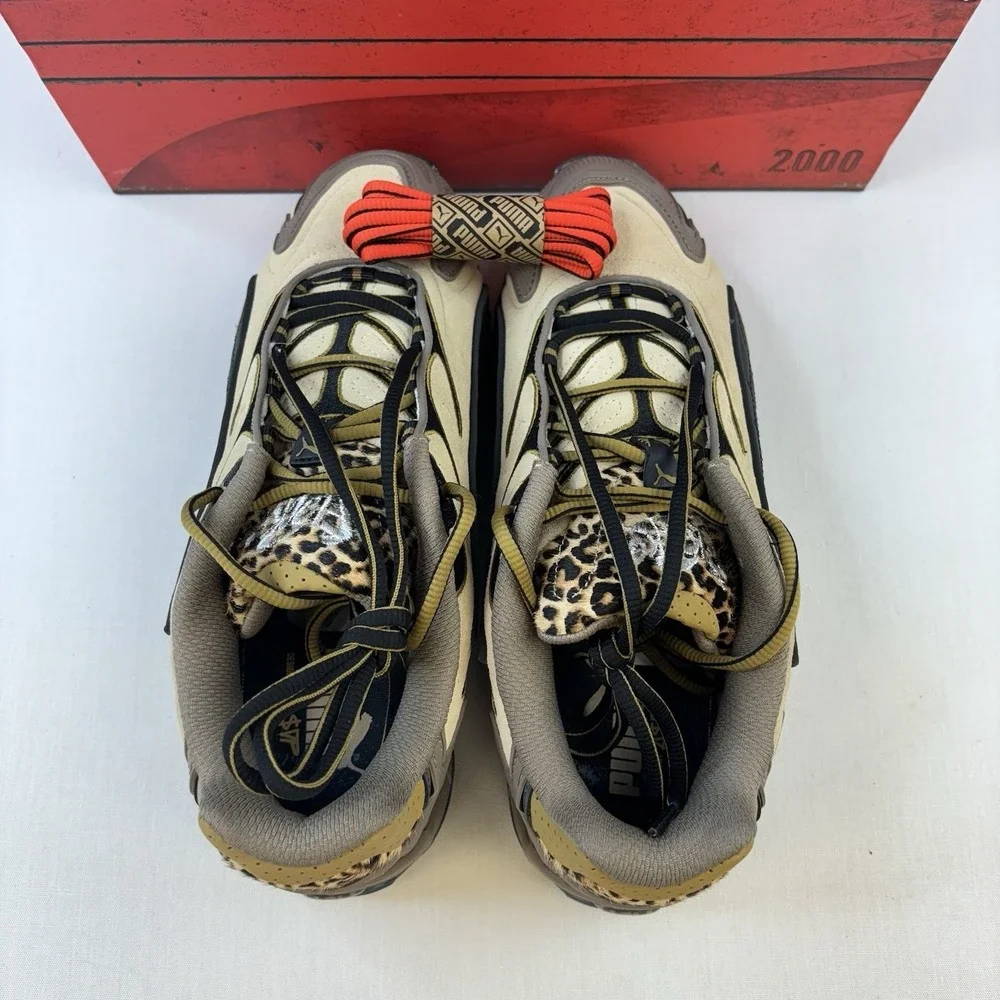 Puma Rocky Inhale Womens Sz 11 Leopard Toasted Almond/Black 405580 01